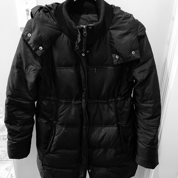 longline hooded puffer coat